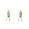 Pair Carpet Stair Rod Brackets Solid Brass Swivel Hinge |