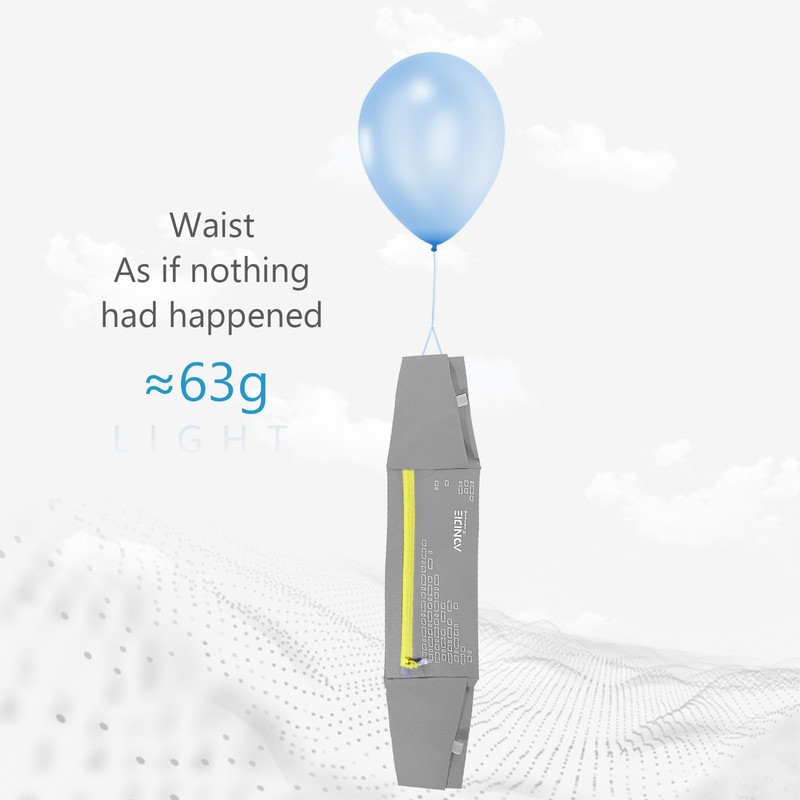 Men Women Waterproof Running Belt,Adjustable Jogging, Running Hydration Waist Pouch,6.8