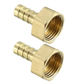 sourcing map Brass Barb Hose Fitting Connector Adapter 10mm Barbed x 1/2 PT Female Pipe 2pcs