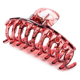 Liasun 4.3" Jelly Color Hair Claw Clip-Drawing Process Acrylic Strong Holding Power Hair Clips Hairgrip for Women and Girls Hair Barrettes for Medium or Long Hair (Fox Red)