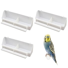 Suxgumoe Comedero de plástico para pájaros, 3 Piezas, Cuencos Colgantes para Loros, Palomas y periquitos.
