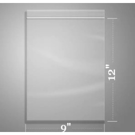 CITADEL 100 -9"x12" Clear Plastic Zipper Poly Locking Reclosable Bags 2 MiL