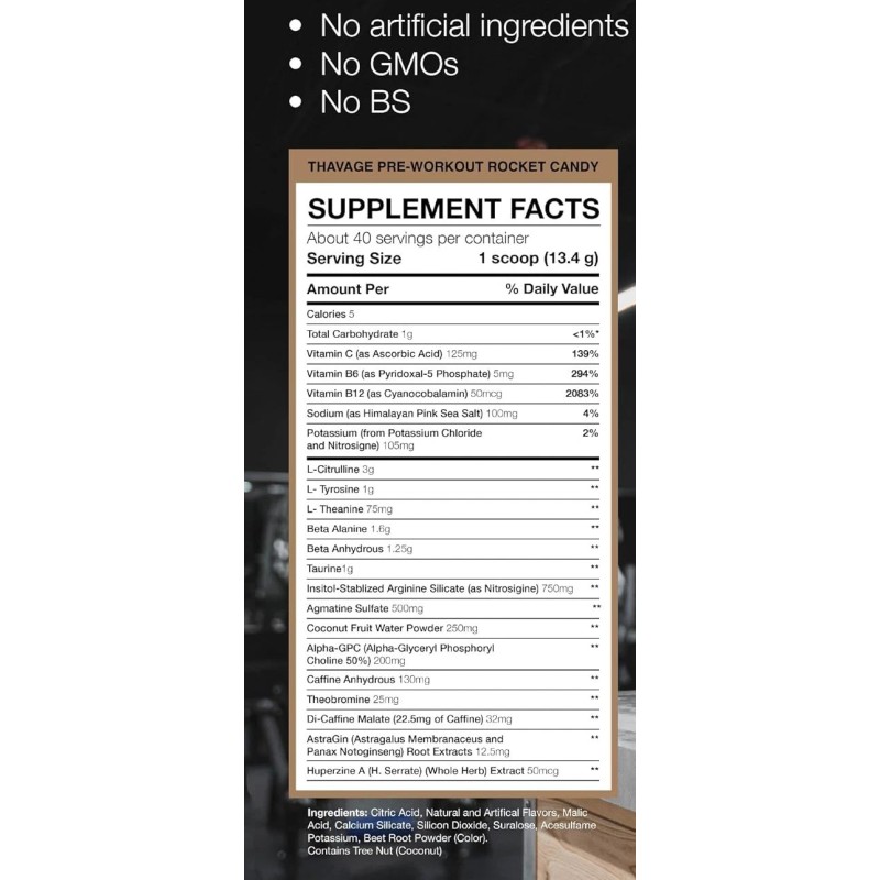 RAW CBUM Thavage Pre-Workout 40 Servings Rocket Candy New BB:04/2026