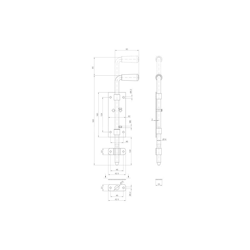 220/12 Garden Gate Bolt 2 Sheet Metal