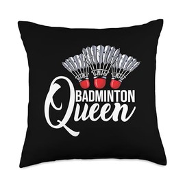 Badminton Queen Badminton Player Shuttlecock Sports Smash Throw Pillow