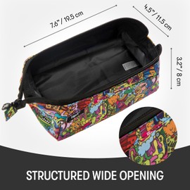ZIPIT Lenny Pencil Case | Large Capacity Pencil Pouch | Pencil Bag for School, College and Office (Doodles)
