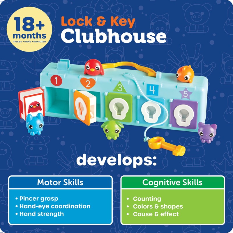 Learning Resources Lock & Key Clubhouse, Counting and Fine Motor