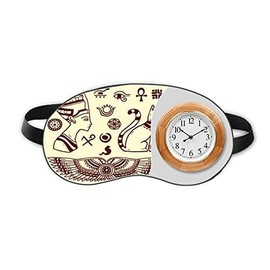 Egypt Pharaoh Black Cat Pattern Sleep Eye Head Clock Travel Shade Cover