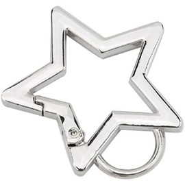 Silver Star Shaped Stainless Steel Keychain Clip Carabiner Snap Hook Holder Star Carabiner Hook Clip Key Holder 304 Stainless Steel Clip Heavy Duty Carabiners