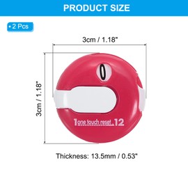 PATIKIL Golf Score Counter Set of 2 Mini Golf Shot Stroke Attachment Counter Clicker Clip Golf Glove Hat Pink White