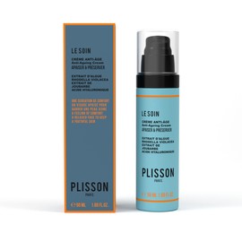 Plisson - Face Anti Aging Cream for Men - Enriched with Natural Hyaluronic Acid - 99% Ingredients of Natural Origin Rhodella Algae Violacea and Houseworm - Made in