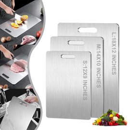 Titanium Cutting Board - 100% Pure Titanium Cutting Boards for Kitchen, Upgrade Double Sided Food-Grade, Cutting Board for Home Kitchen Cooking (14 x 10 inch)