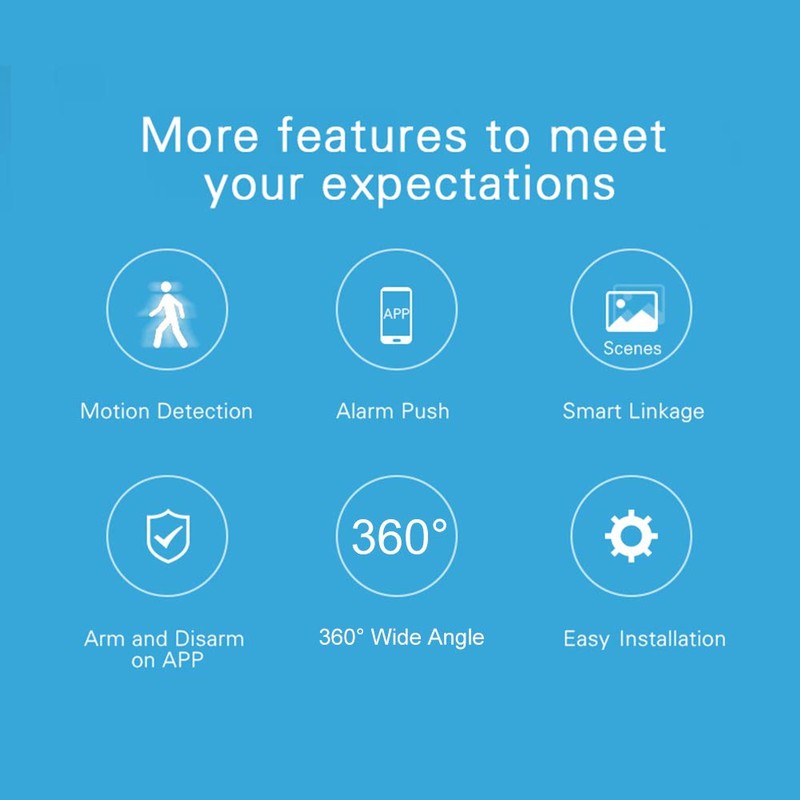 Eacam Motion Sensor Wireless Passive Infrared Detector 360° Detection Angle