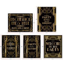 musykrafties Roaring 20's Poster Photo Booth Props Sign 16x12 5-Pack