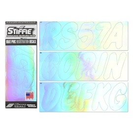 STIFFIE Whip-One Chrome 3" Alpha-Numeric Registration Identification Numbers Stickers Decals for Boats & Personal Watercraft