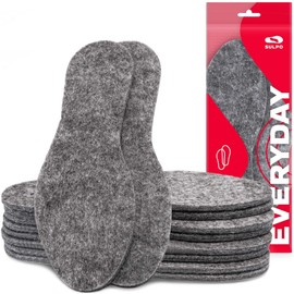 MAROL Universal Felt Insoles – Warm Insulating Felt Soles – Autumn and Winter Comfort Felt Insoles – Extra Thick Shoe Insoles, 6 mm / 5 pairs, sizes UK 2 - 11. - Grey - 41