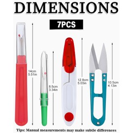 TPZORJX Seam Ripper, Seam Ripper, Seam Ripper Set with Protective Cap, Professional Thread Separator for Removing Unwanted Hems, Seam Ripper Set of 7 (Colour Random)