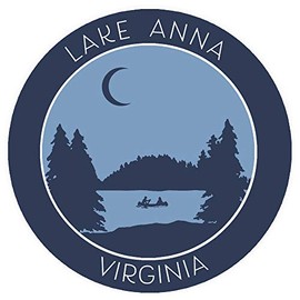 Lake Anna, Virginia Crescent Moon Boat Vinyl Printed Die-Cut Decorative Auto Decal Sticker Appliques ~ Lake Life Adventure Series
