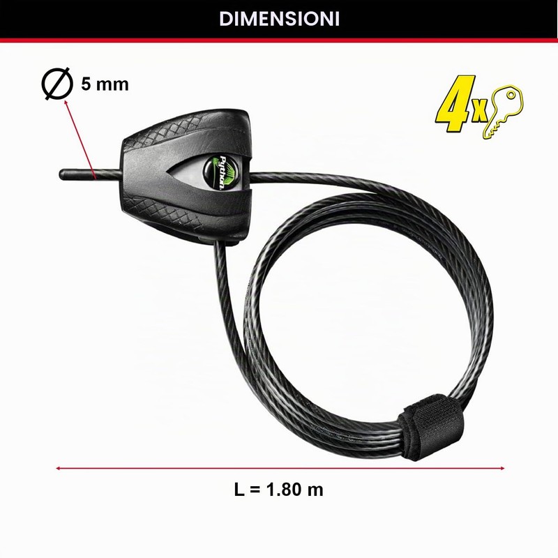 Master Lock 8417EURDPRO Cavo Regolabile Antifurto da 30 cm a