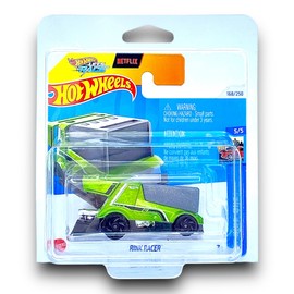 Hot Wheels Rink Racer (Green, Silver & Black) 5/5 HW Ride-Ons - 2024-168/250 (Short Card) - includes a KLAS Car Keeper Protector Case - HTF11