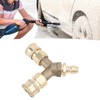 Pressure Washer Tee Splitter Coupler Brass Three Way Connector Quick