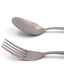 Made in Tsubamesanjo MK-6029 Village Blacksmith, Titanium, Camping Cutlery Set (Spoon and Fork), Case Included, Titanium Spoon and Fork Set