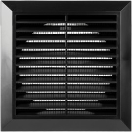 ECOPRO VENT Black 5'' Inch Ventilation Grille - Inside/Outside use - (Flange 4.9''Ø/Cover 6.7''x6.7'') - Air Vent Louver - Exhaust Hood - Available 3 Sizes / 4 Colors.