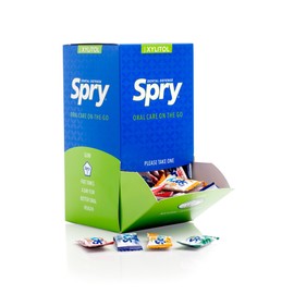 Spry Fresh Natural Xylitol Chewing Gum Dental Defense System - Aspartame-Free, Sugar-Free, Non-GMO, Gluten-Free 400 pieces (2 pieces/pack)