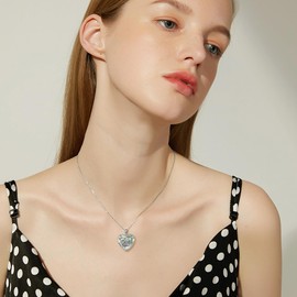 MONGAS Dog Paw Necklace Sterling Silver Dog Paw Print Necklace Dog Paw Print Jewelry for Women, No Gemstone