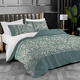 Luxury Duvet - Quilt Cover sets with Pillow Case Super Soft - Polycotton - Printed Design (Bella Beige, Single)