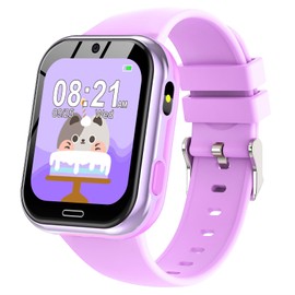 Smart Watch for Kids, Kids Smart Watch Toys 19 Games Touch Screen Watch Camera Music Video Pedometer Calculator Alarm Clock Learn Card Audio Book Calendar, Kids Watch for Boys Girls Ages 4-12(Purple)
