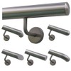 Stainless Steel Handrail, 42.4 mm Diameter, With Angled Bracket &