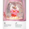 Musical Snow Globes,Lighted with 6H Timer Glitter Pink Valentine's Gifts