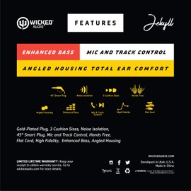 Wicked Audio Jekyll Earbud Headphone with High Fidelity, (Purple Pine)