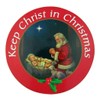 Keep Christ in Christmas Adoring Santa Auto Magnet Decal, 6