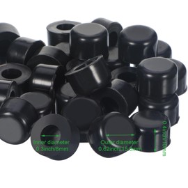 Outus 15 Pcs Rubber Door Stop Silicone Replacement Door Stop Caps Tips Bumpers for Wall and Floor Protection, Universal Size (Black)