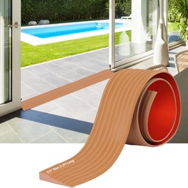 Threshold Ramps for Doorways, 0.6" Rise Rubber Door Threshold Ramp Self-Adhesive Ramps, is Adjustable and Cuttable for Sweeper Wheelchair Stroller Scooter Reducer Ramp (Brown, 3/5"height - 3.3Ft Long)