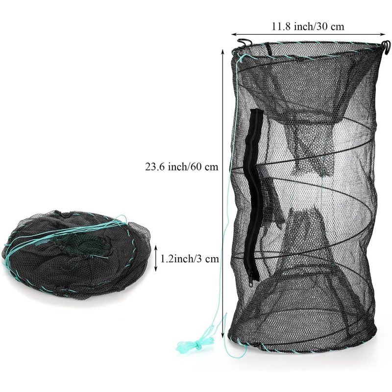 Trampa para Peces y Cangrejos Plegable con Cebo y Hundimiento