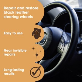 Furniture Clinic Leather Steering Wheel Repair Kit | Kit to Repair Tears, Scuffs, & Scratches on Leather Steering Wheels