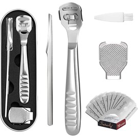Pack of 14 Callus Slicer Foot Scraper Pedicure Foot Scraper Razor Foot File Callus Remover with 10 Replacement Blades for Hand Feet Foot Care