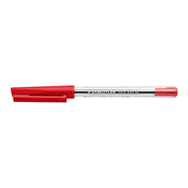 STAEDTLER Stick 430 M-2 Ballpoint Pen Medium - Red (Box