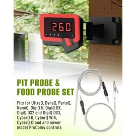 ULXIOM 4 Foot Meat Temperature Probe & Pit Thermometer Set with 3.5mm Plug Fits for UltraQ DynaQ PartyQ NanoQ DigiQ CyberQ Controls