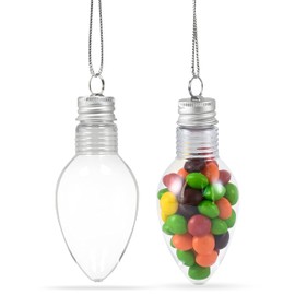 RN'D Toys Clear Fillable Ornaments - Shatterproof Transparent Plastic Craft Ornament Bulb Decorations for DIY Christmas Light Bulb Tree Ornament Set - Pack of 24