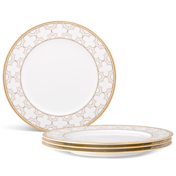 Noritake Trefolio Gold Set of 4 Dinner Plate, 11"