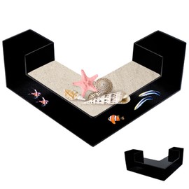 Mudoulu Aquarium Tunnel Decoration, Corner Fish Tank Accessory for Shrimp Betta Crayfish, ABS Underwater Hideout Cave Shelter, Aquatic Ornament