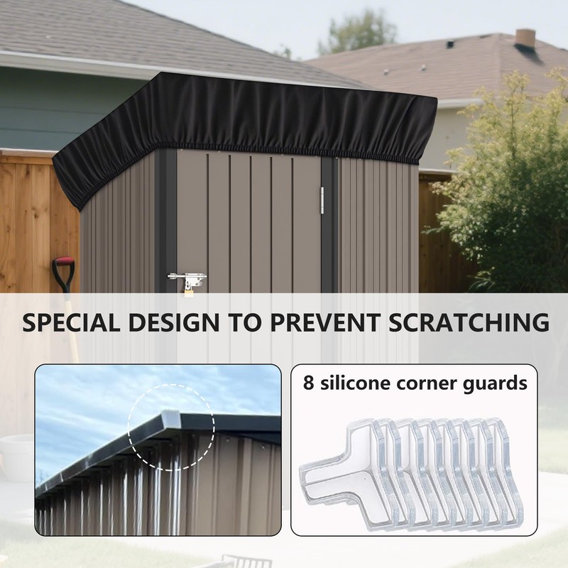5x3Ft Outdoor Storage Shed Cover & Metal Garden Shed Cover