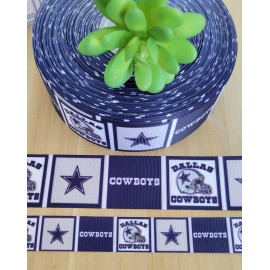 Unbranded 5/8, 7/8 & 1.5" (1YD) Dallas Cowboy Grosgrain Ribbon Cheer Bow & Lanyard RIbbon - 7/8"