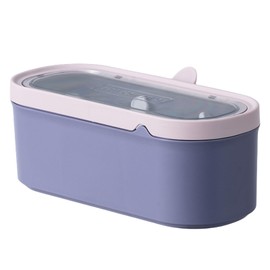 Seasoning Box with Spoon 3 Compartments Condiment Storage Container Multi-Grid Kitchen Condiment Spice Jar with Sealed Dust Cover Household Cruet Kitchen Storage Tool for Spice Salt Sugar, Purple