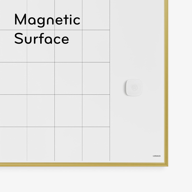 U Brands Magnetic Dry Erase Calendar Whiteboard for Wall, 20"x16",