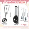 Stainless Steel Trigger Ice Cream Scoop Set – 4-Piece Professional